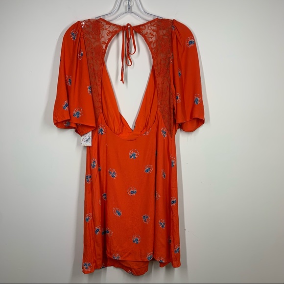 Free people Mockingbird Open Back Mini Dress Sz S - Picture 4 of 10